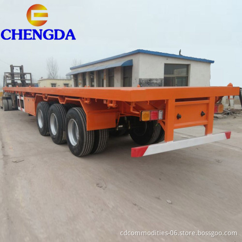 Tanzania Used 3 Axles 40ft Flatbed Semi Trailer For Sale